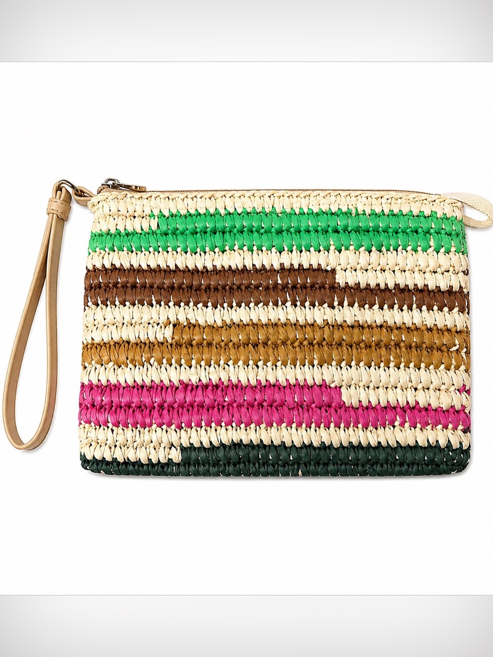 Straw Wristlet Bag